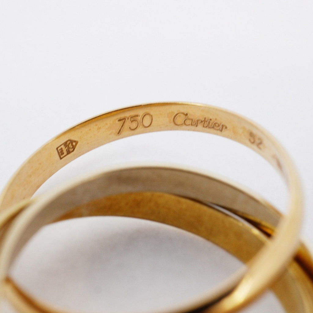 Vendome Louis Cartier Band Ring 18K Tricolor Gold