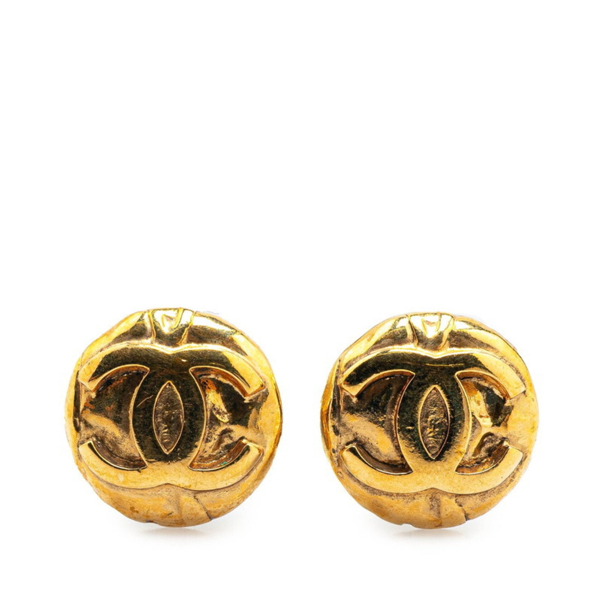 CC Logo Clip-On Earrings Metal Gold-Tone Metal
