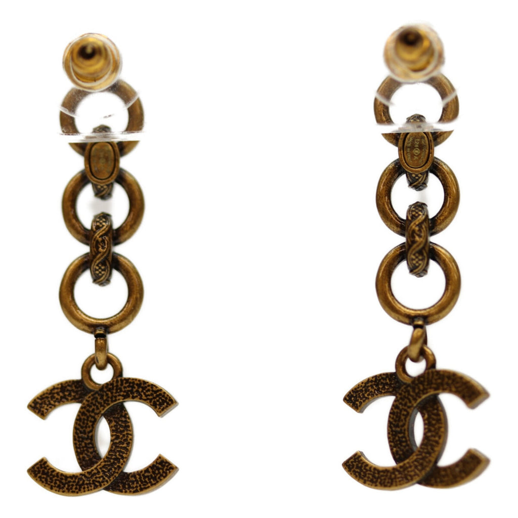CC Logo Earrings Gold-Tone Metal