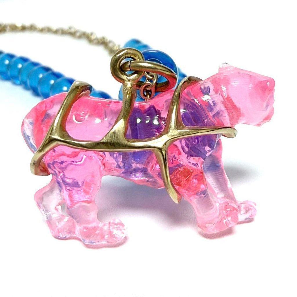 Pendant Necklace Metal and Resin