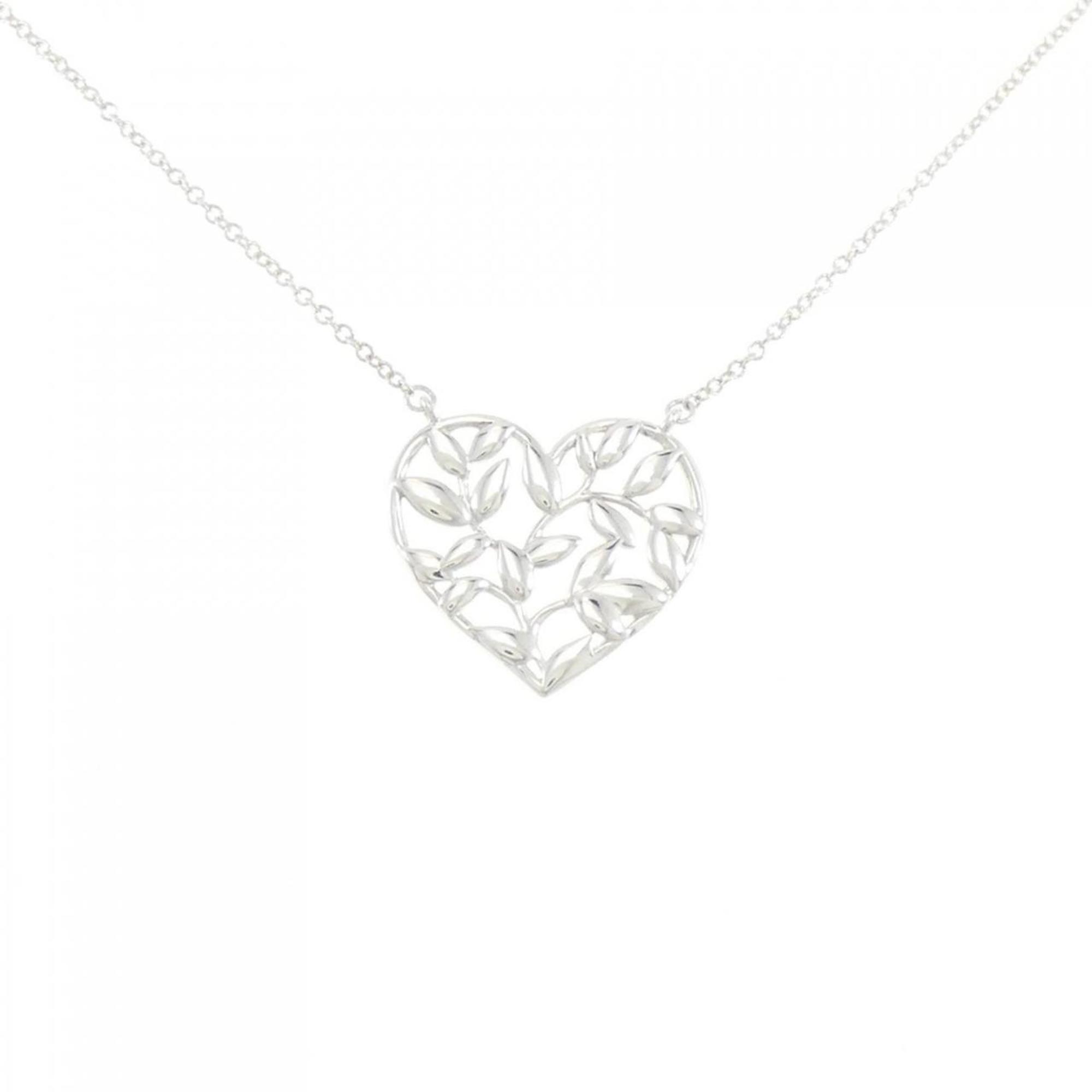 Olive Leaf Pendant Necklace Sterling Silver