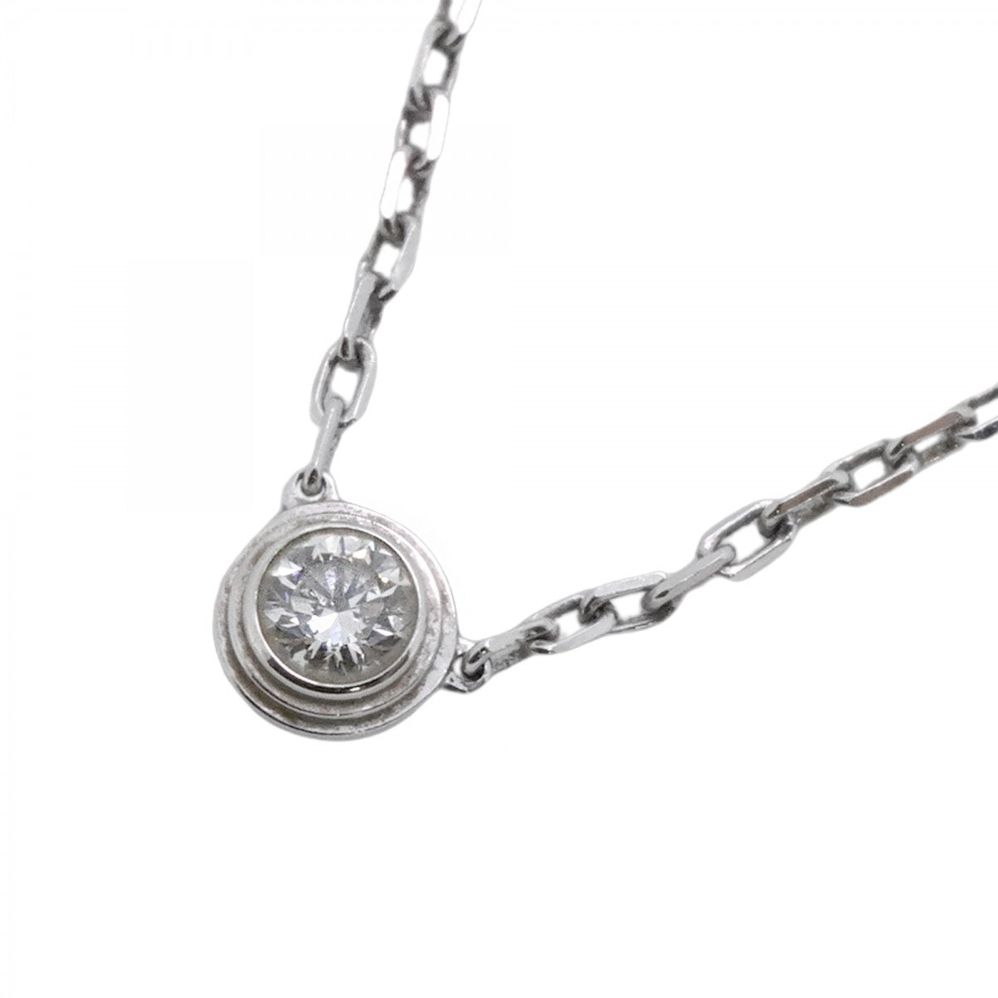 Pendant Necklace 18K White Gold Small with Diamond