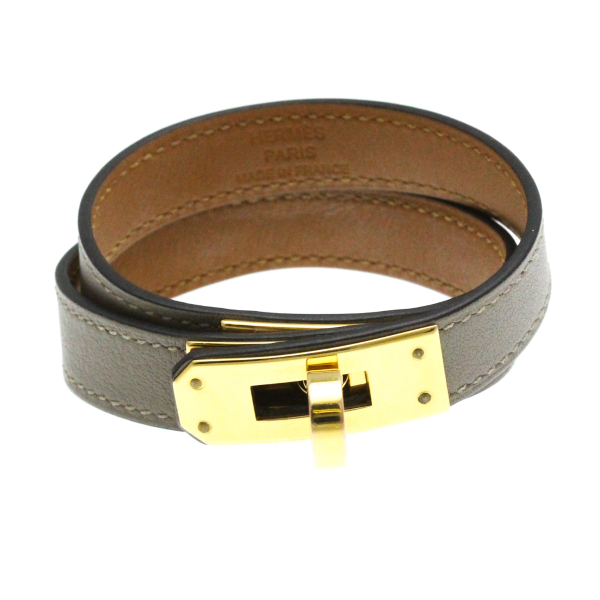 Kelly Bangle Gold and Leather Bracelet