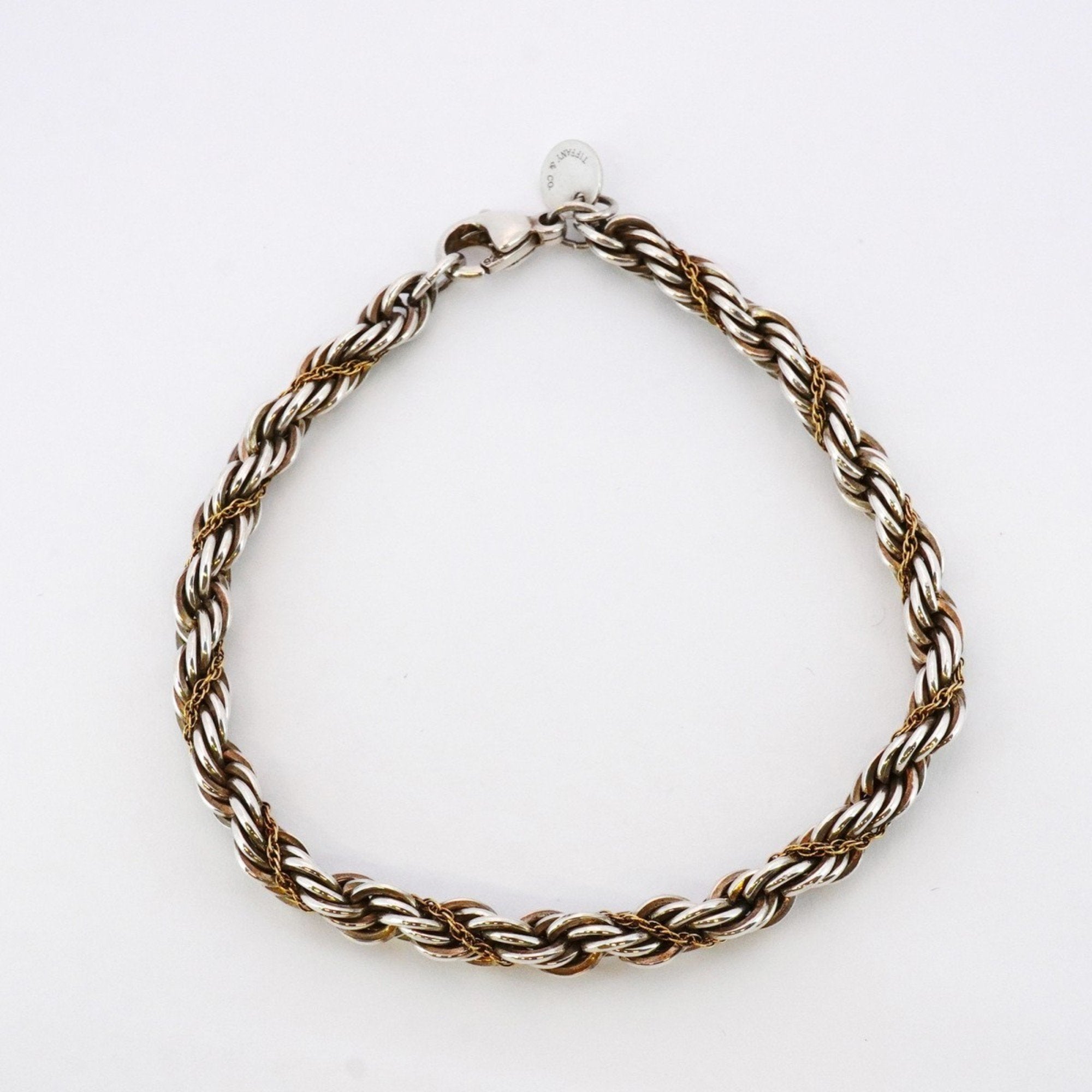 Twisted Rope Bracelet 18K Yellow Gold and Sterling Silver