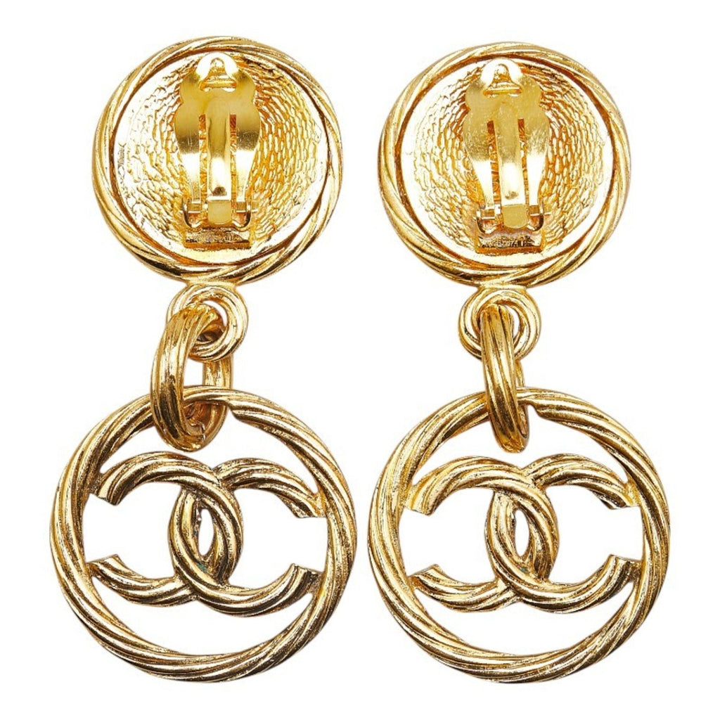 CC Logo Clip-On Earrings Metal Gold-Tone Metal