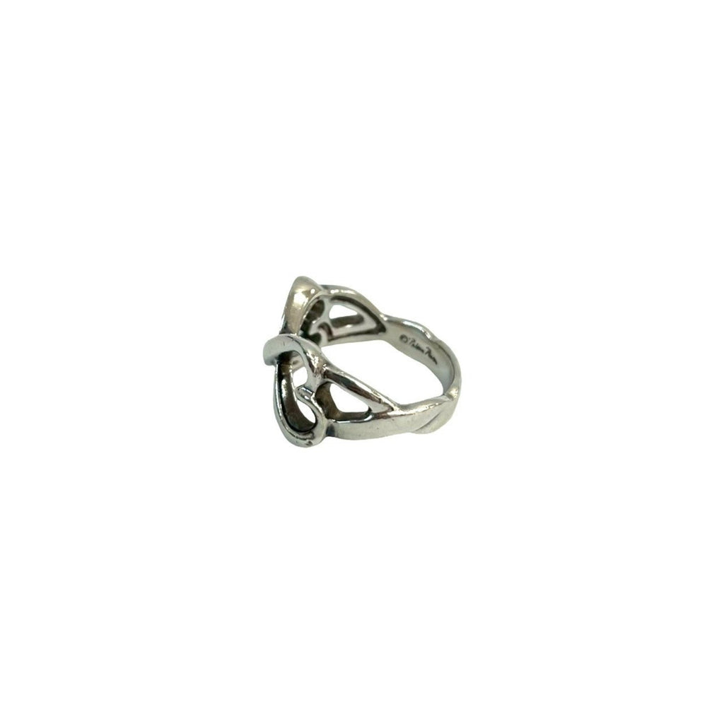 Double Loving Heart Ring Sterling Silver