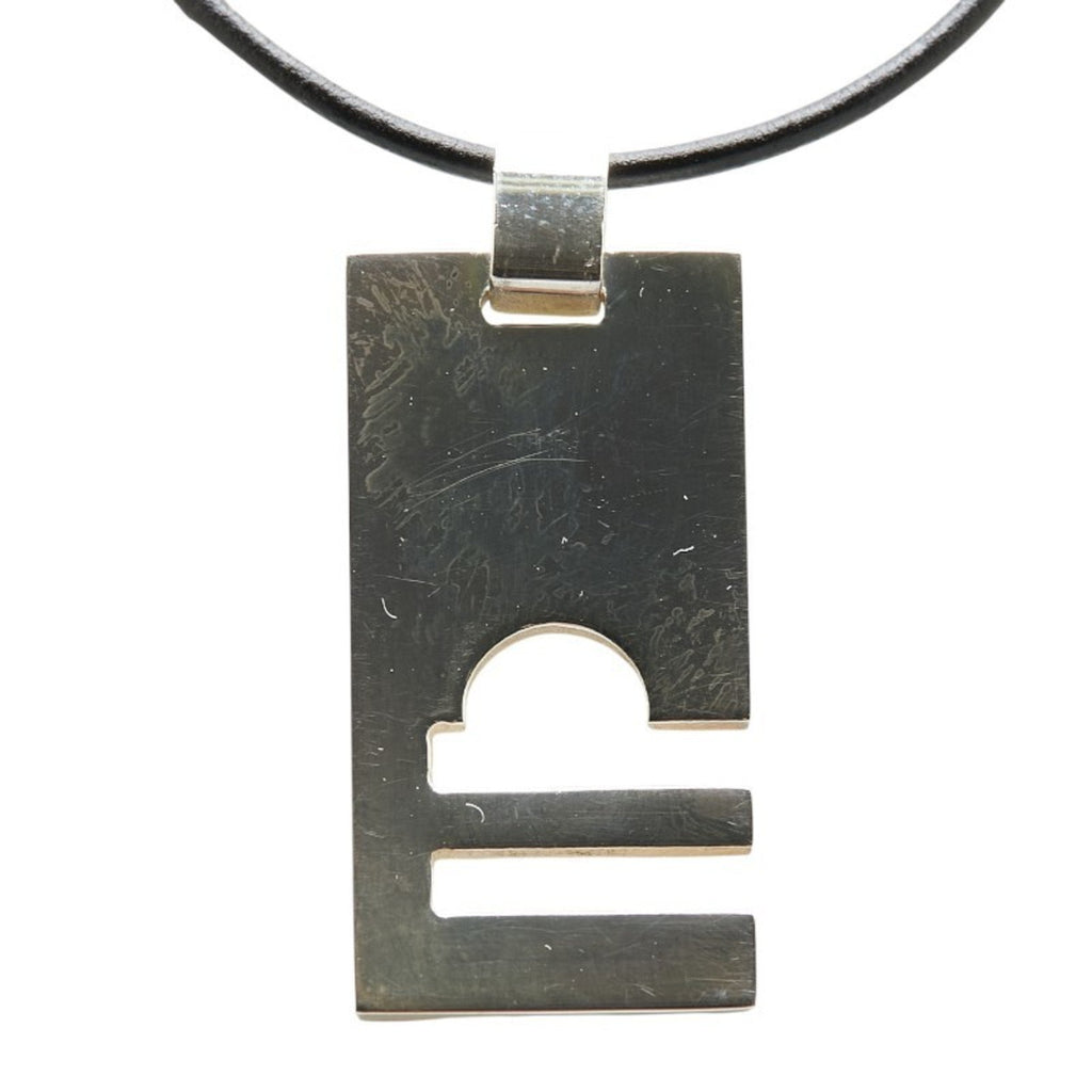 Libra Pendant Necklace Leather and Sterling Silver