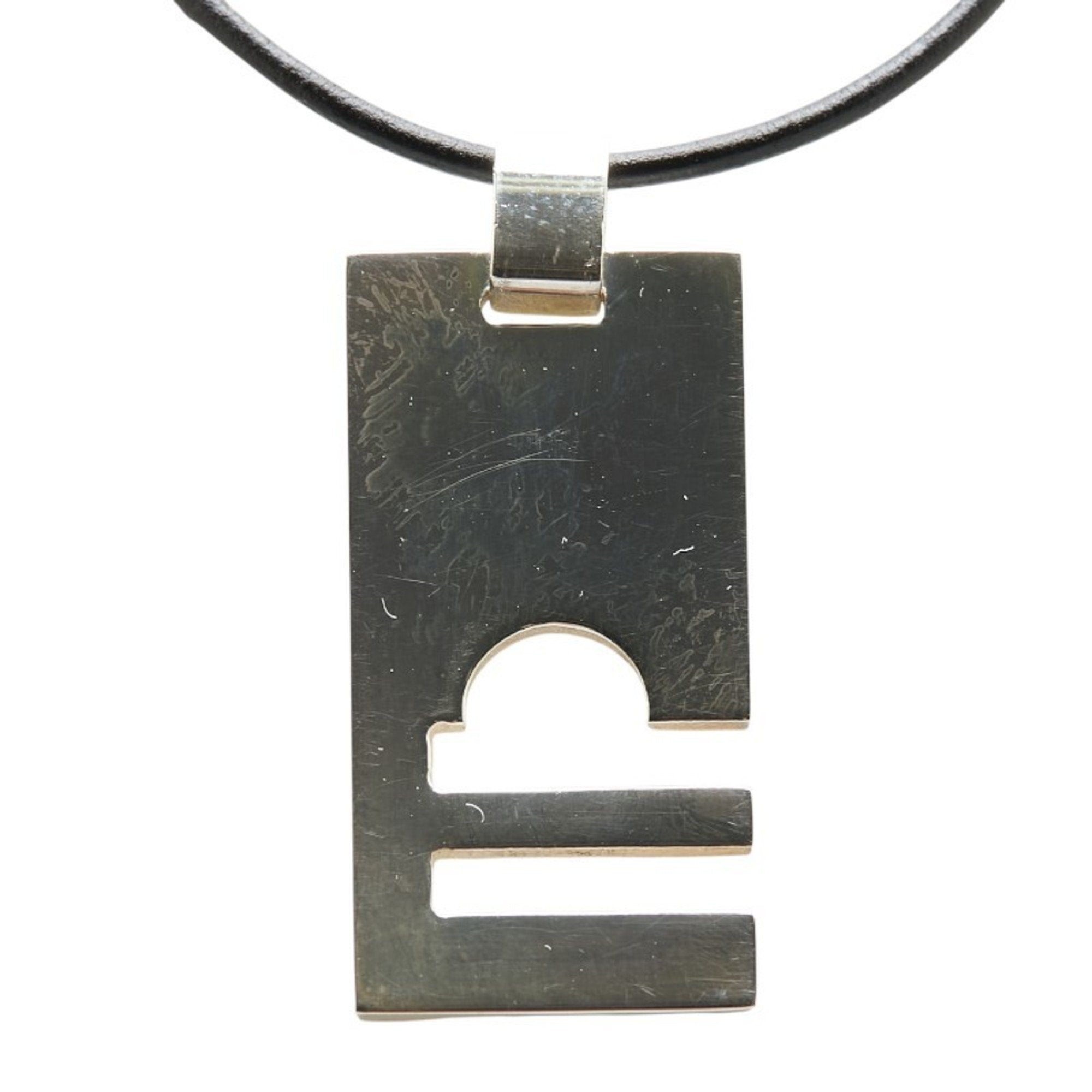Libra Pendant Necklace Leather and Sterling Silver