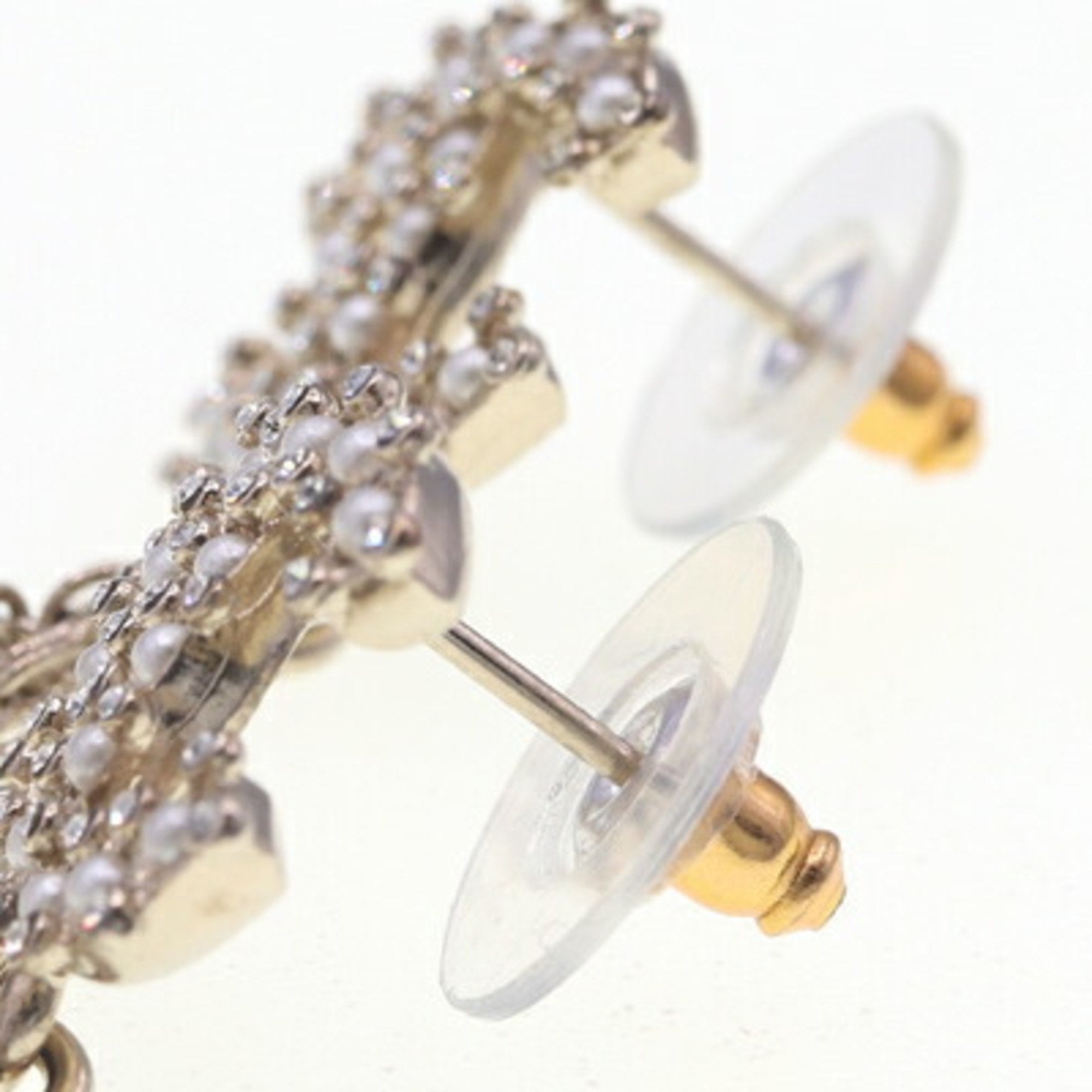 CC Logo Flower Earrings Metal