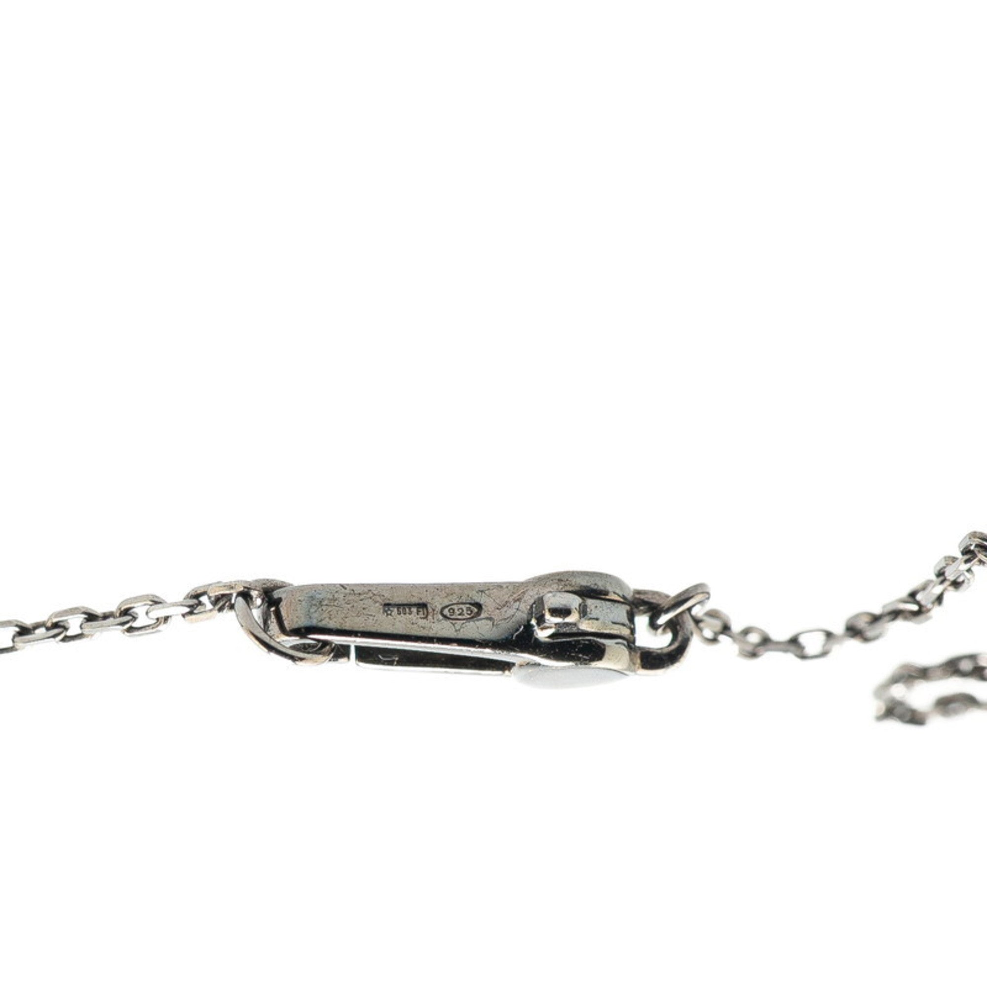 Cutout G Cross Pendant Necklace Ruthenium and Sterling Silver