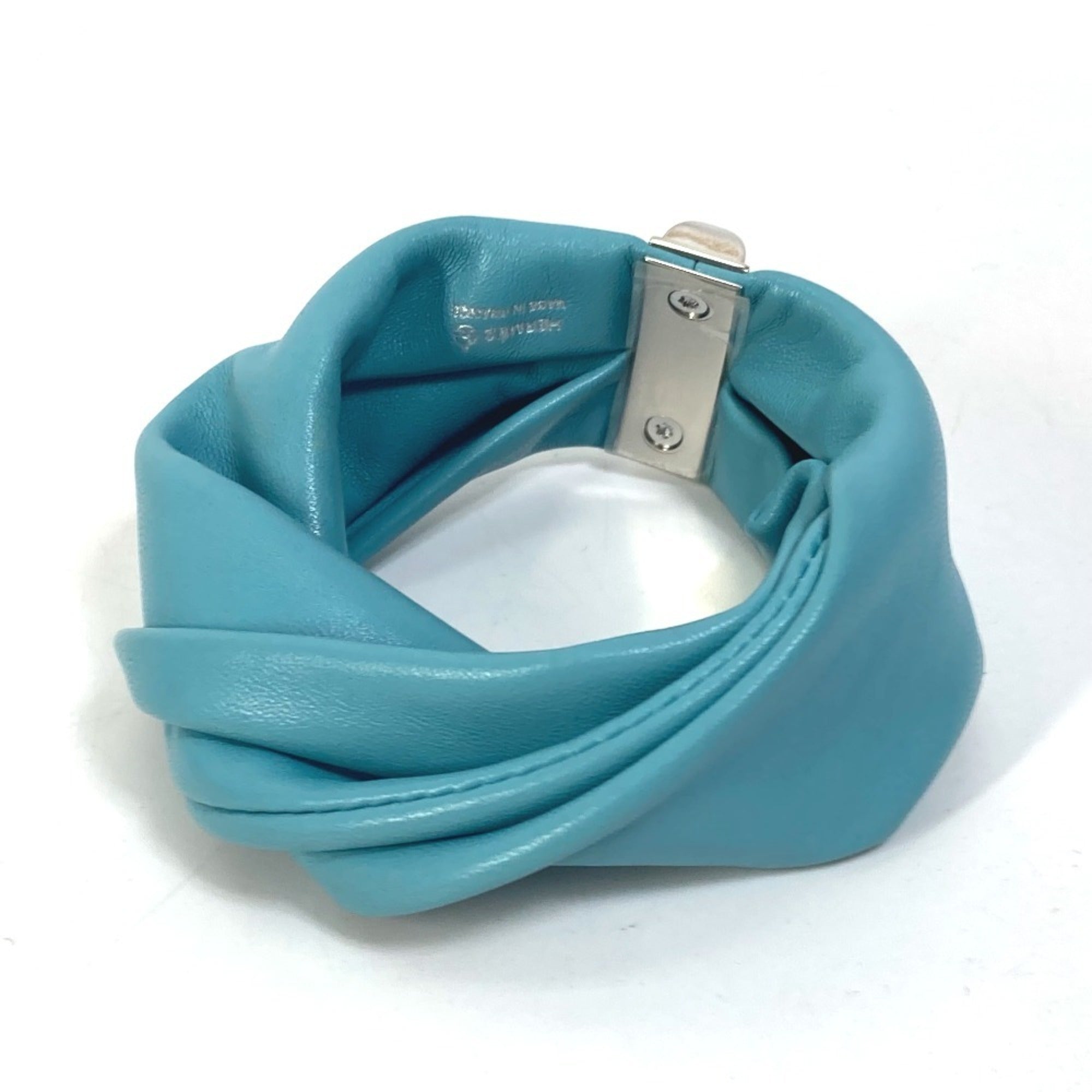 Medor Torsade Petit H Bracelet Leather Light Blue Silver
