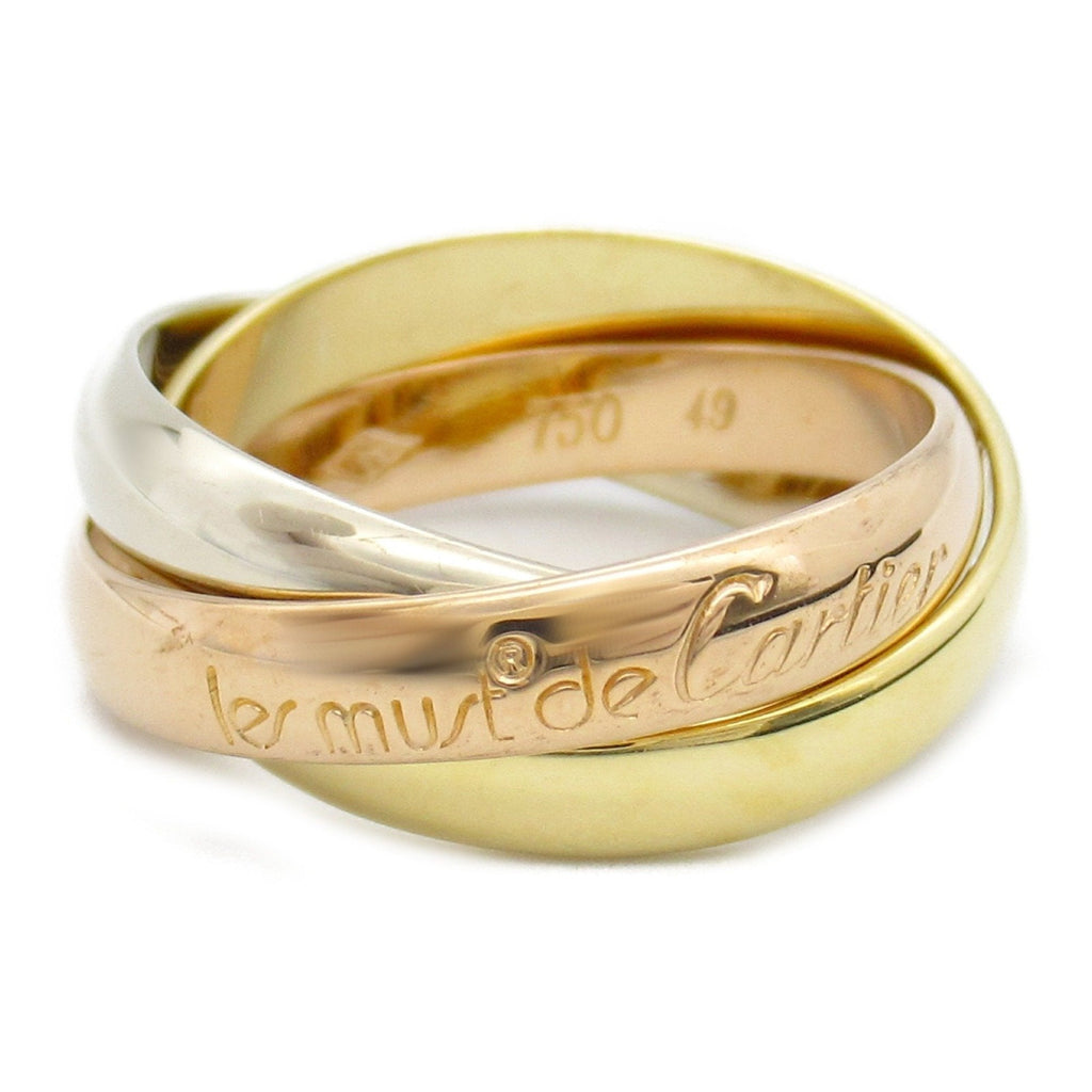Vendome Louis Cartier Band Ring 18K Tricolor Gold