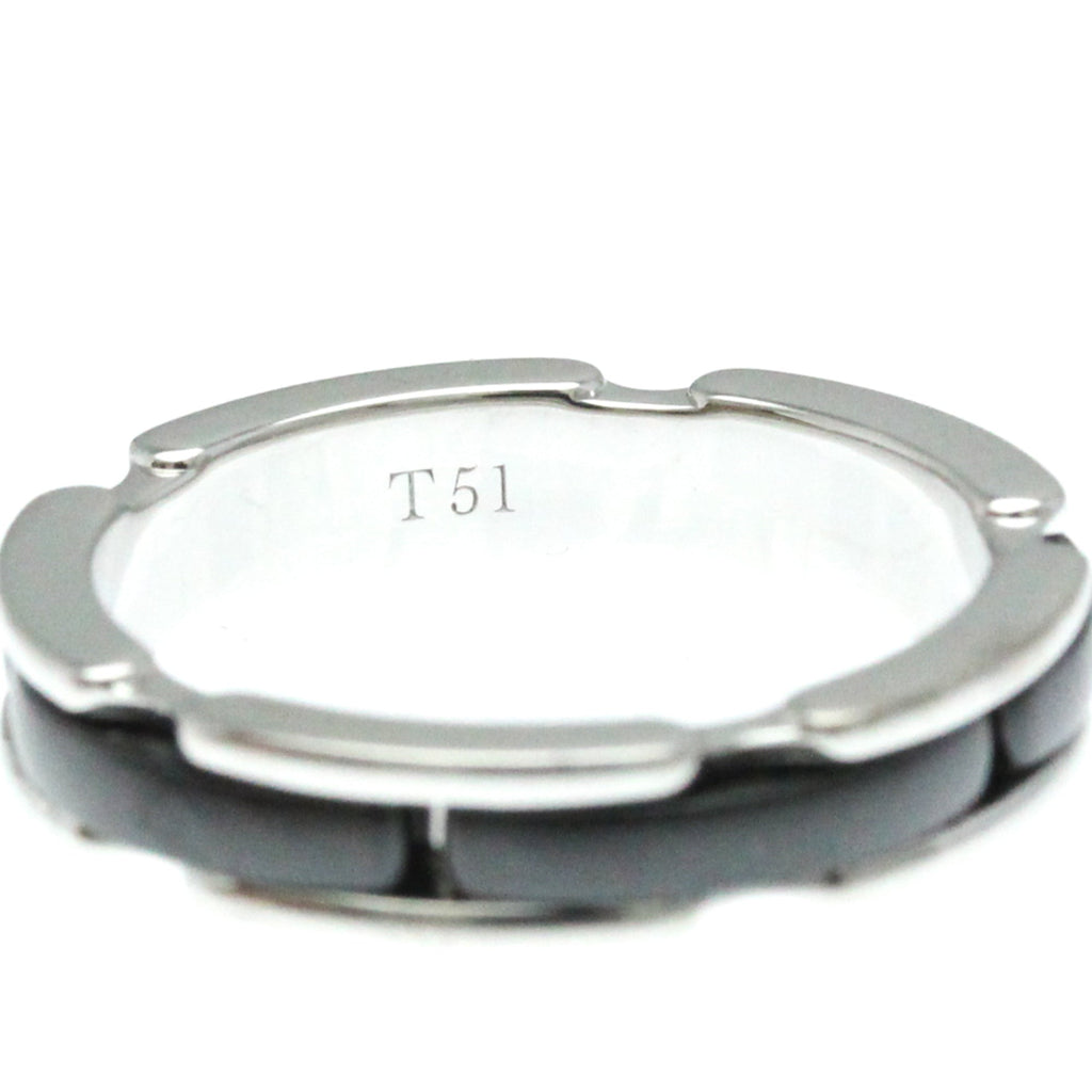 Band Ring Ceramic and 18K White Gold