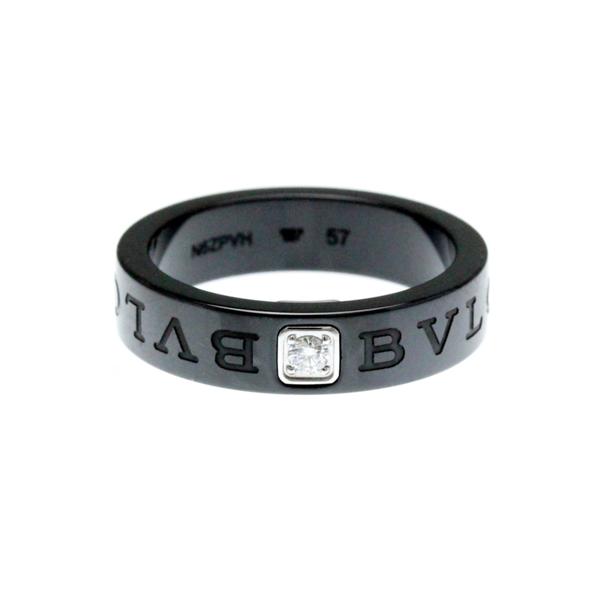 Band Ring Ceramic and 18K White Gold with Diamond