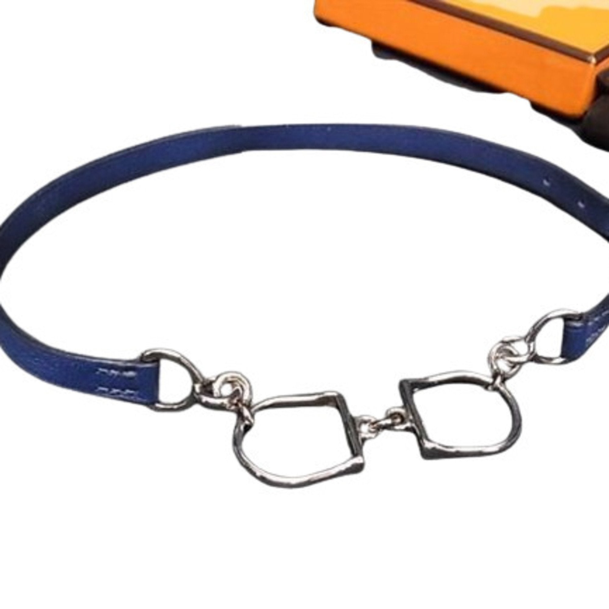 Etrier Double Tour Bracelet Swift Leather Blue