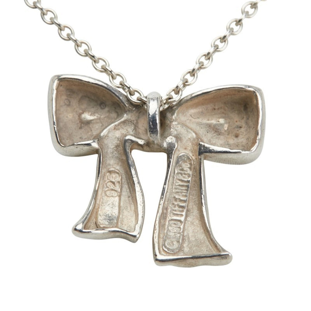 Ribbon Pendant Necklace Sterling Silver