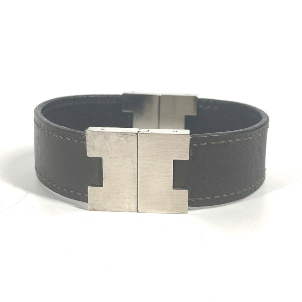 Lurie H Bracelet Leather and Silver Black