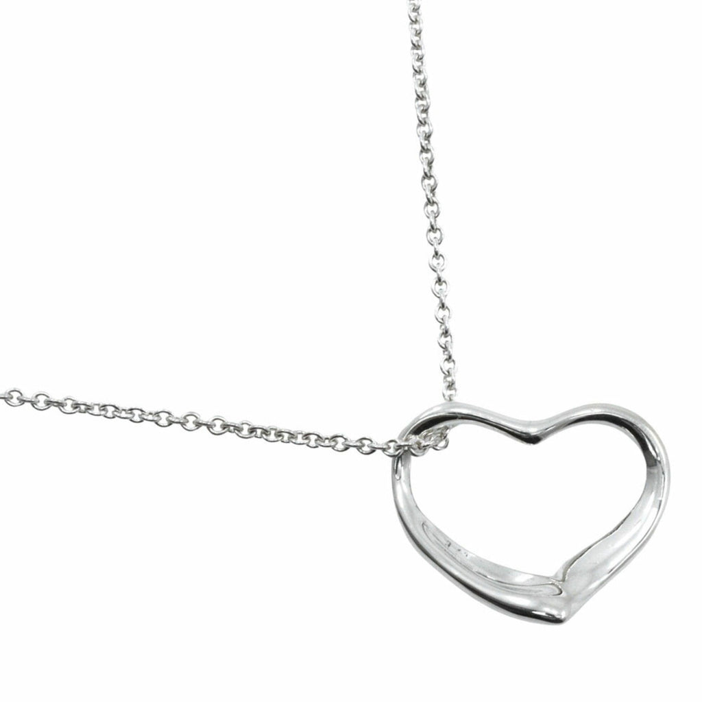 Open Heart Pendant Necklace Sterling Silver 21mm