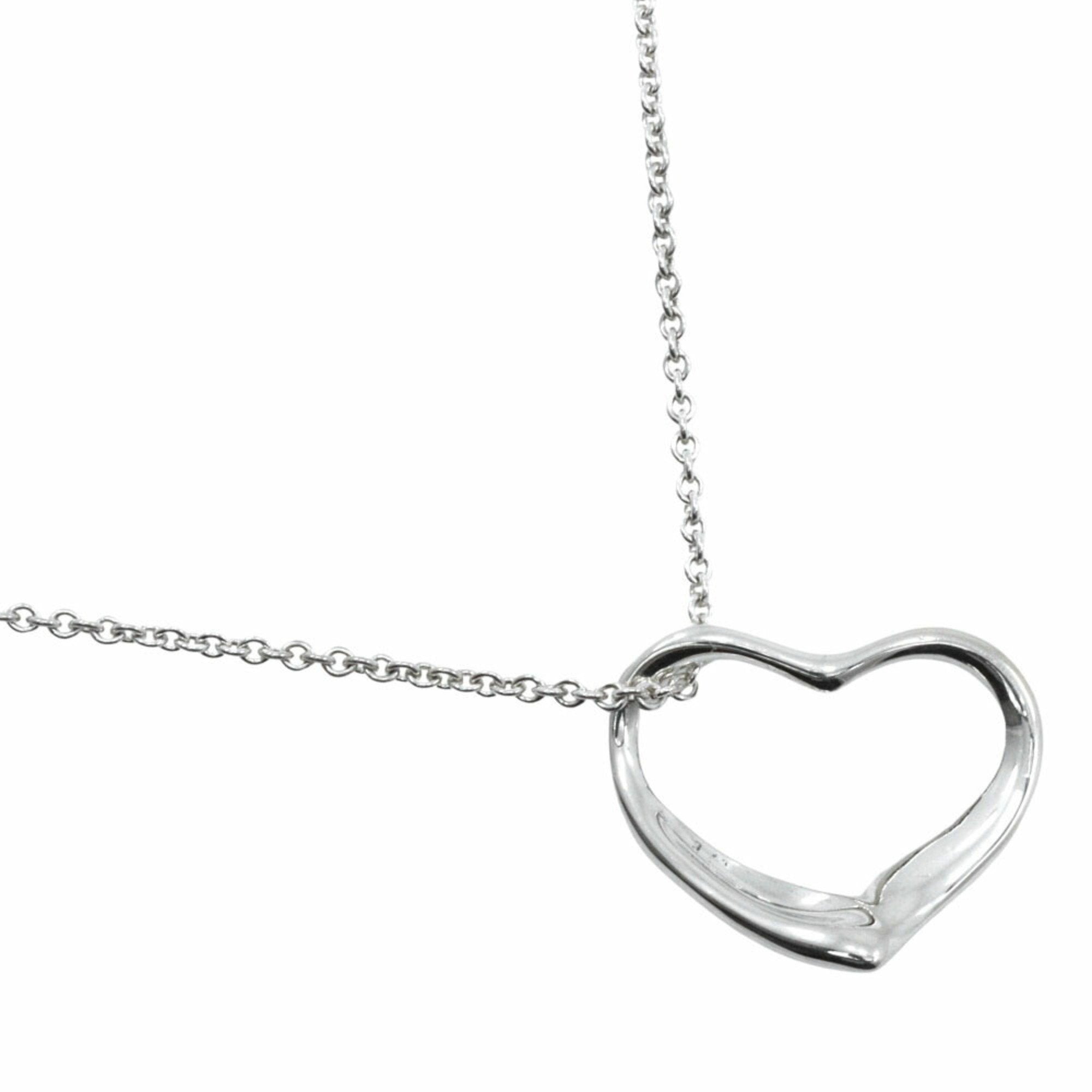 Open Heart Pendant Necklace Sterling Silver 21mm