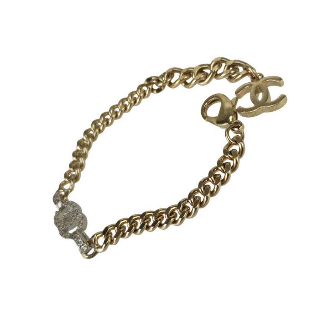 CC Logo Chain Bracelet Gold-Tone Metal