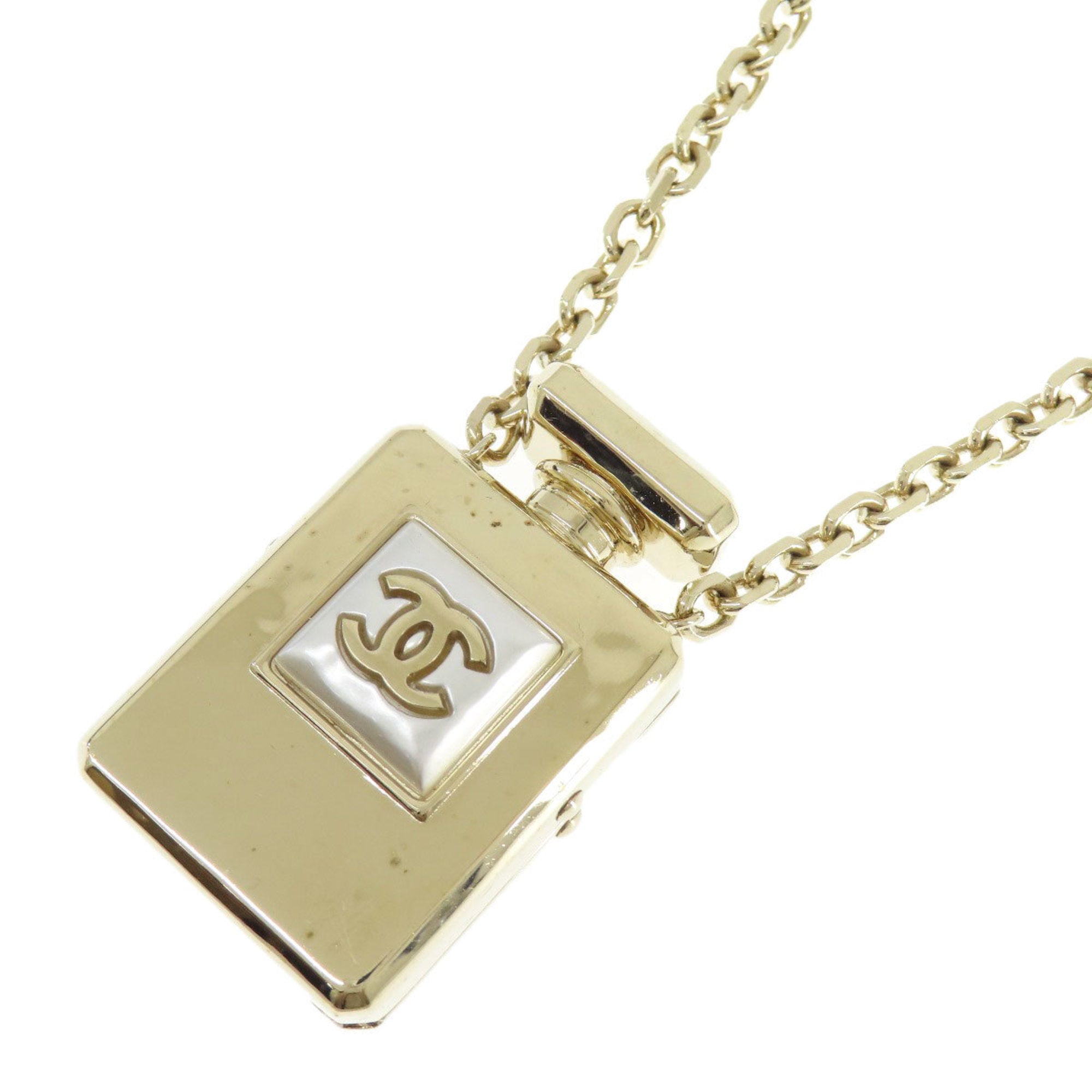 CC Logo Pendant Necklace Gold-Tone Metal