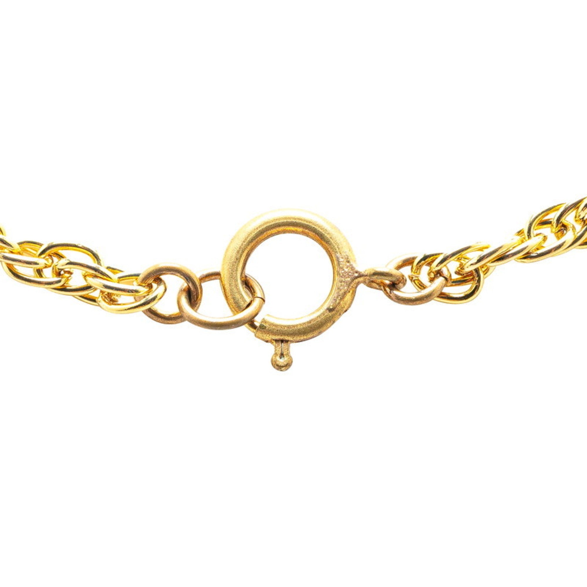 CC Logo Pendant Necklace Gold-Tone Metal