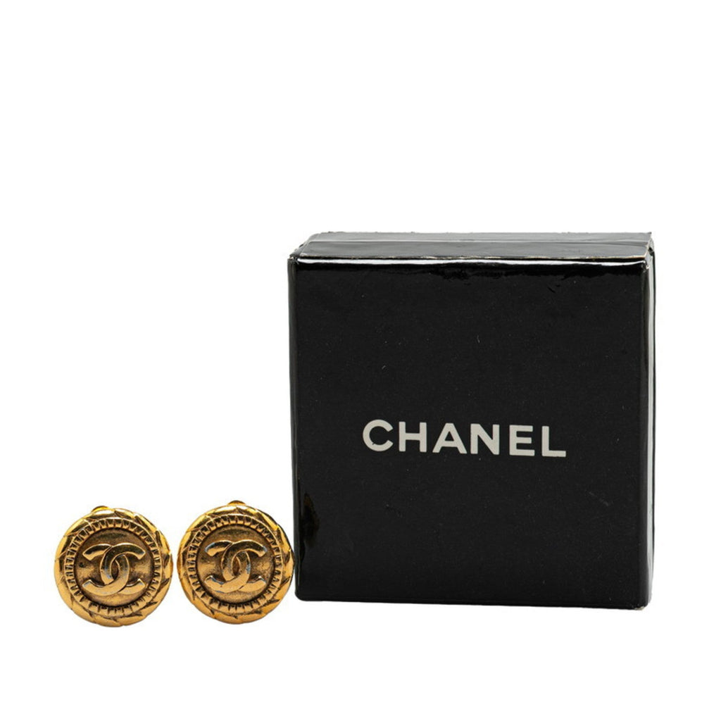 CC Logo Clip-On Earrings Metal Gold-Tone Metal