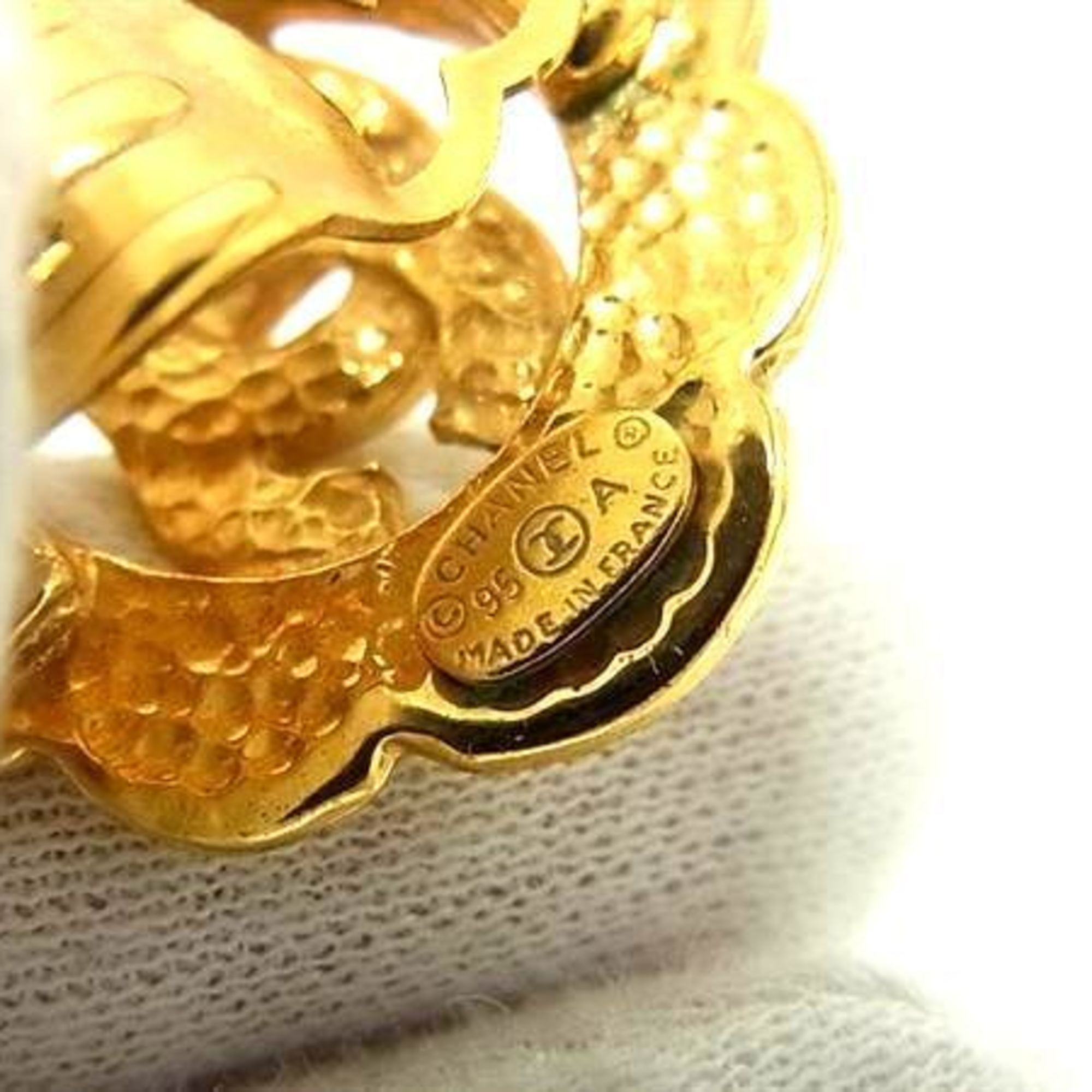 CC Logo Clip-On Earrings Gold-Tone Metal Gold-Tone Metal