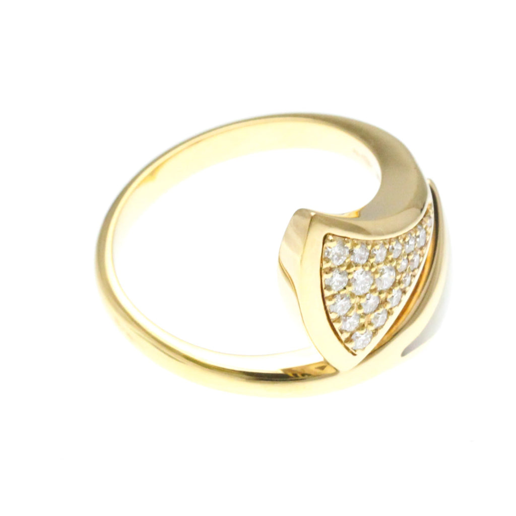 Ring 18K Yellow Gold with Diamond and Mother of Pearl