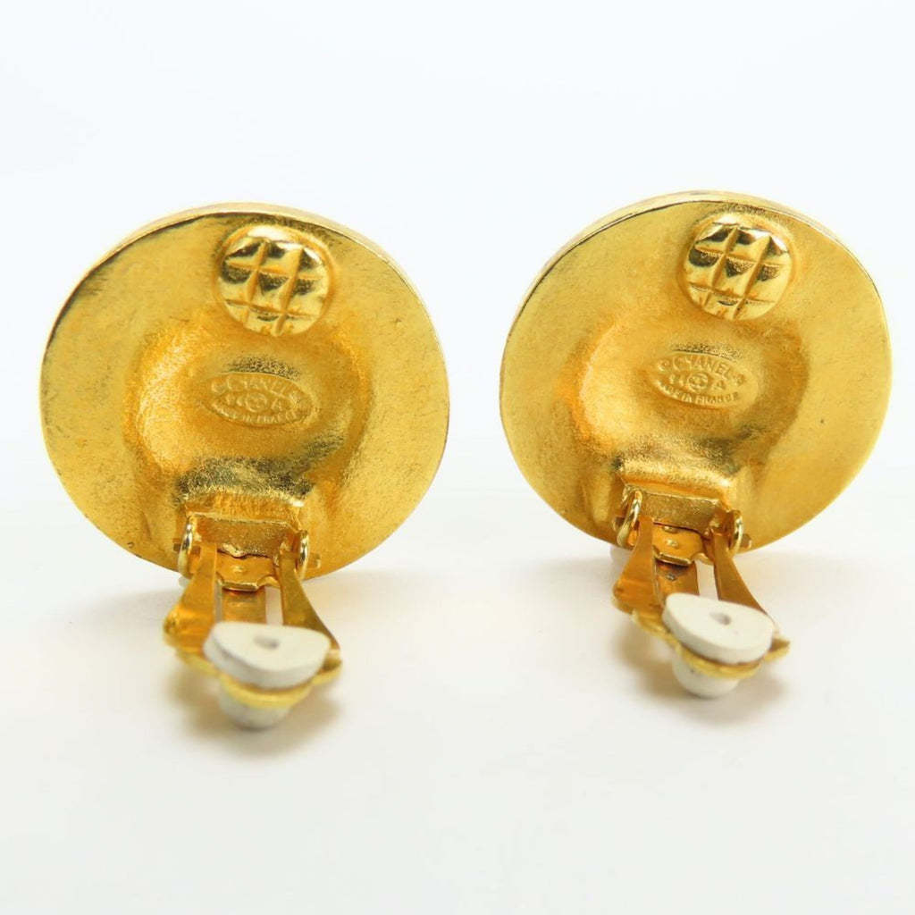 CC Logo Clip-On Earrings Gold-Tone Metal Gold-Tone Metal