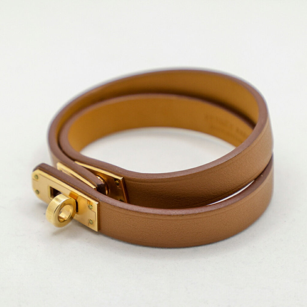 Mini Kelly Double Tour Bracelet Metal and Swift Leather