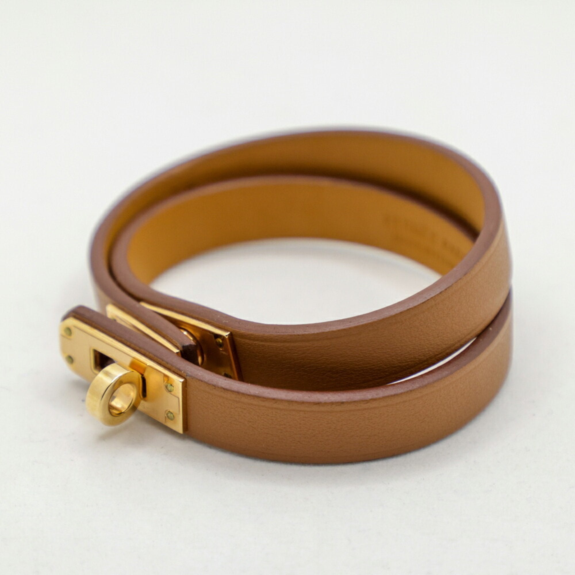 Mini Kelly Double Tour Bracelet Metal and Swift Leather