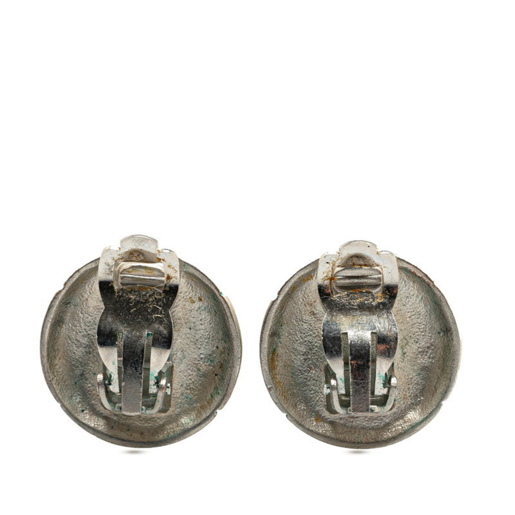 CC Logo Clip-On Earrings Silver-Tone Metal Silver-Tone Metal