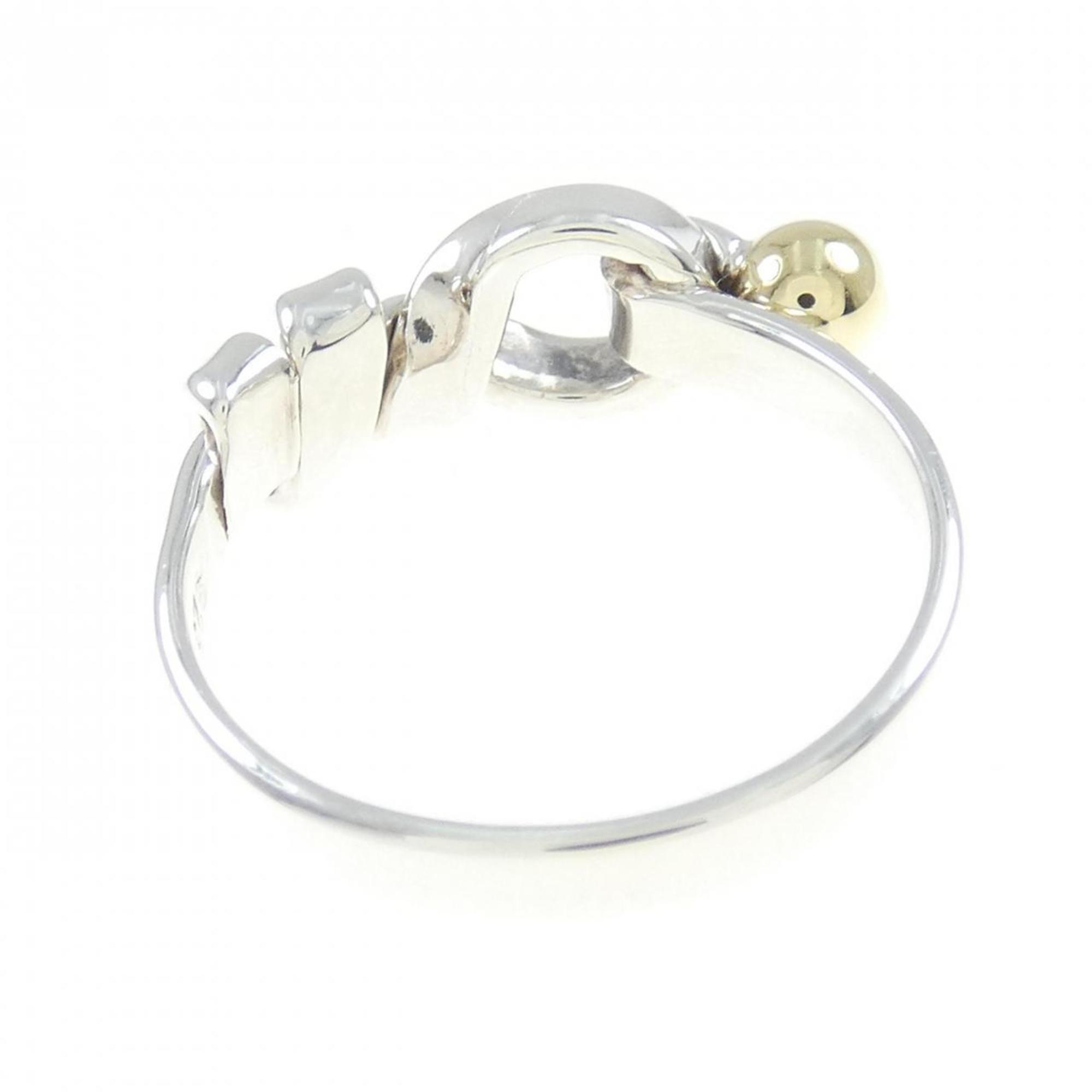 Flatwire Love Knot Ring Sterling Silver and 18K Yellow Gold