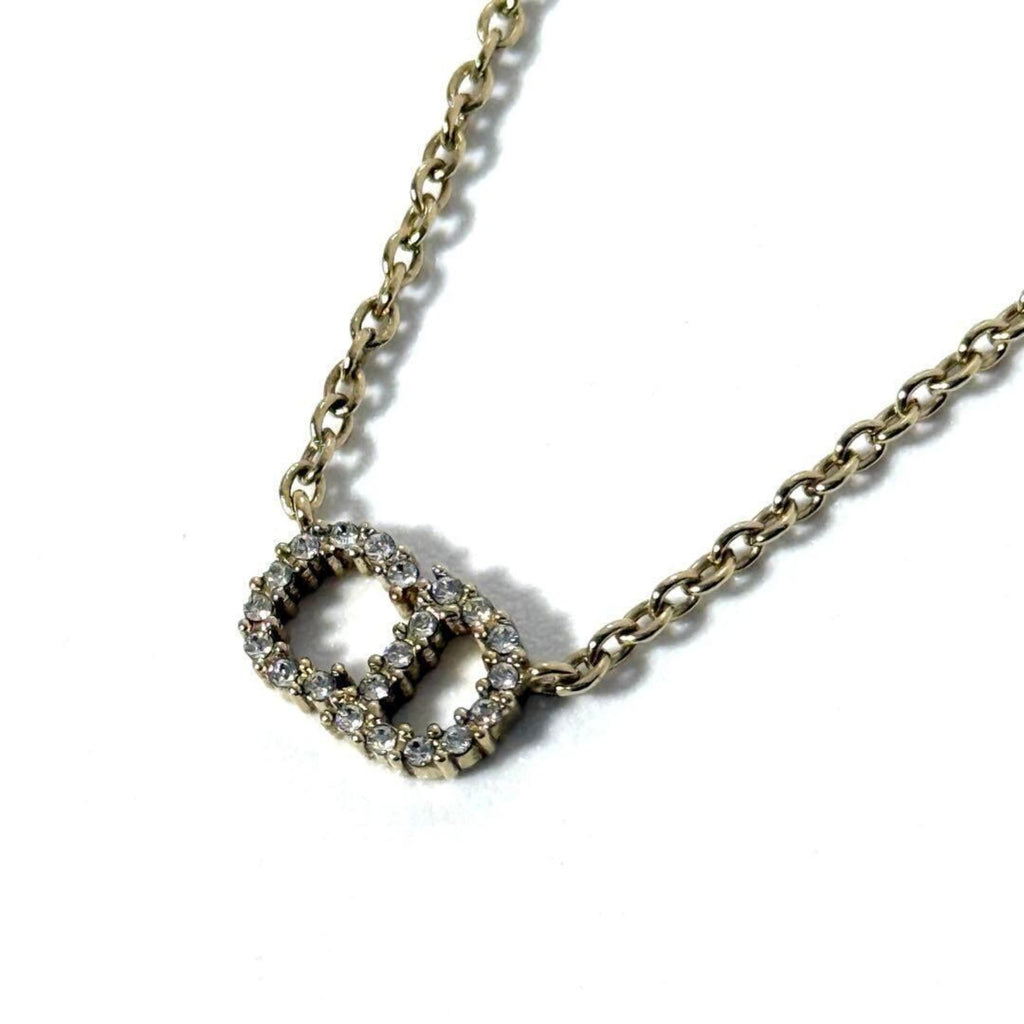 Clair D Lune Pendant Necklace Metal and Rhinestone