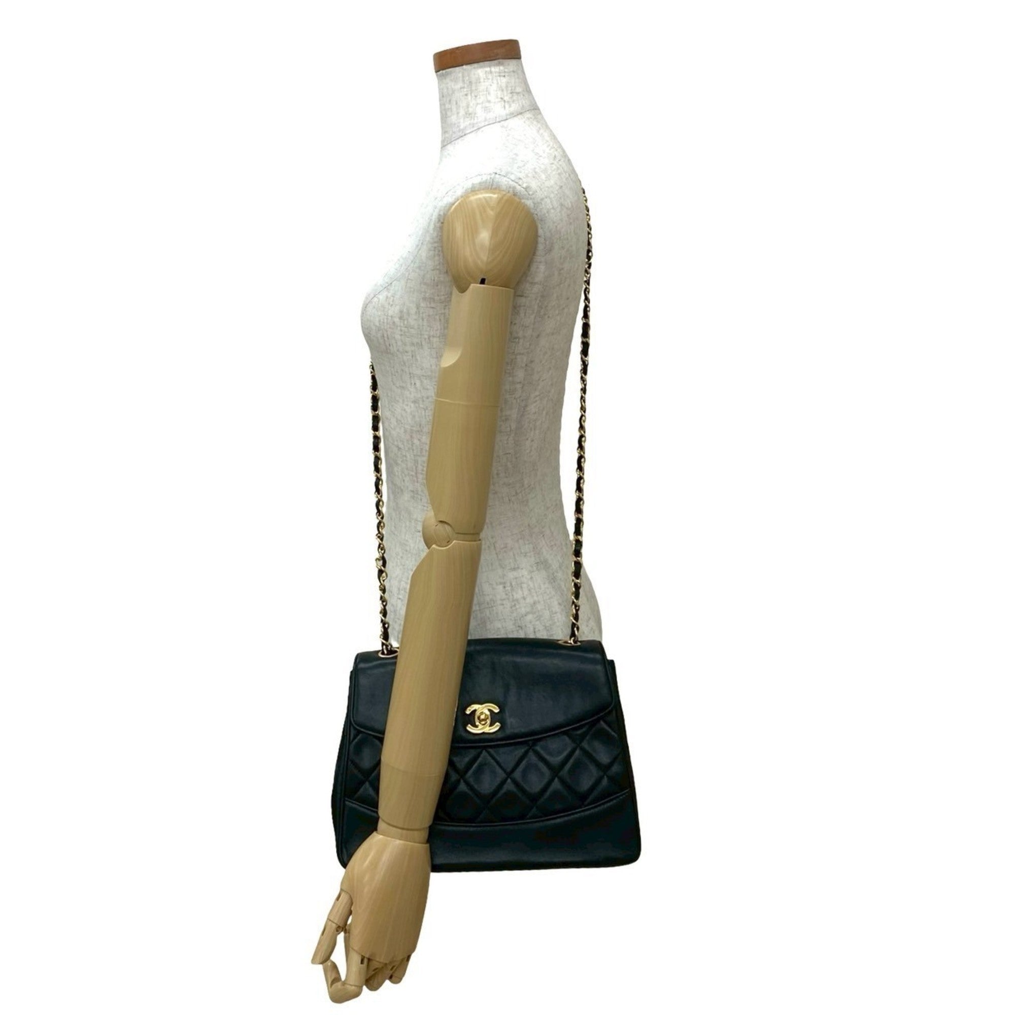 Vintage CC Chain Flap Bag Quilted Lambskin Small