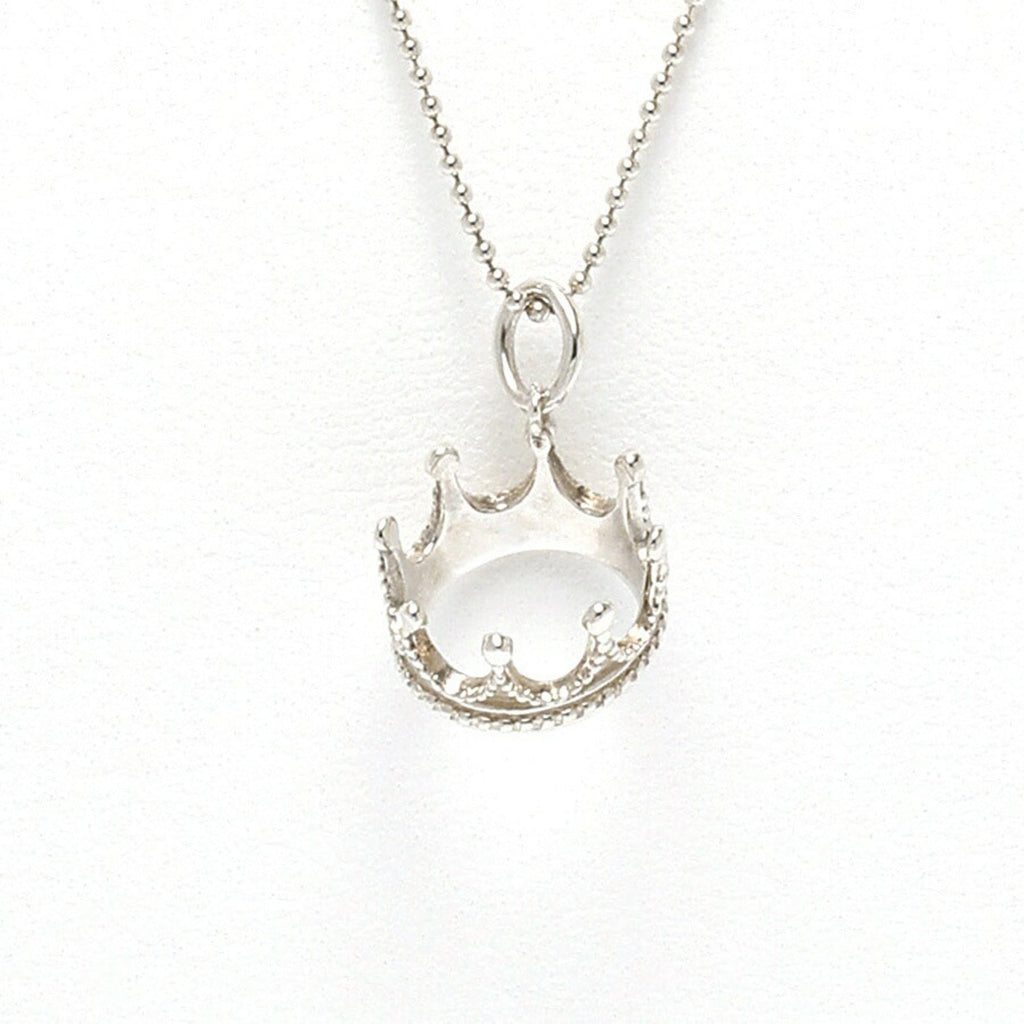 Crown Pendant Necklace Sterling Silver
