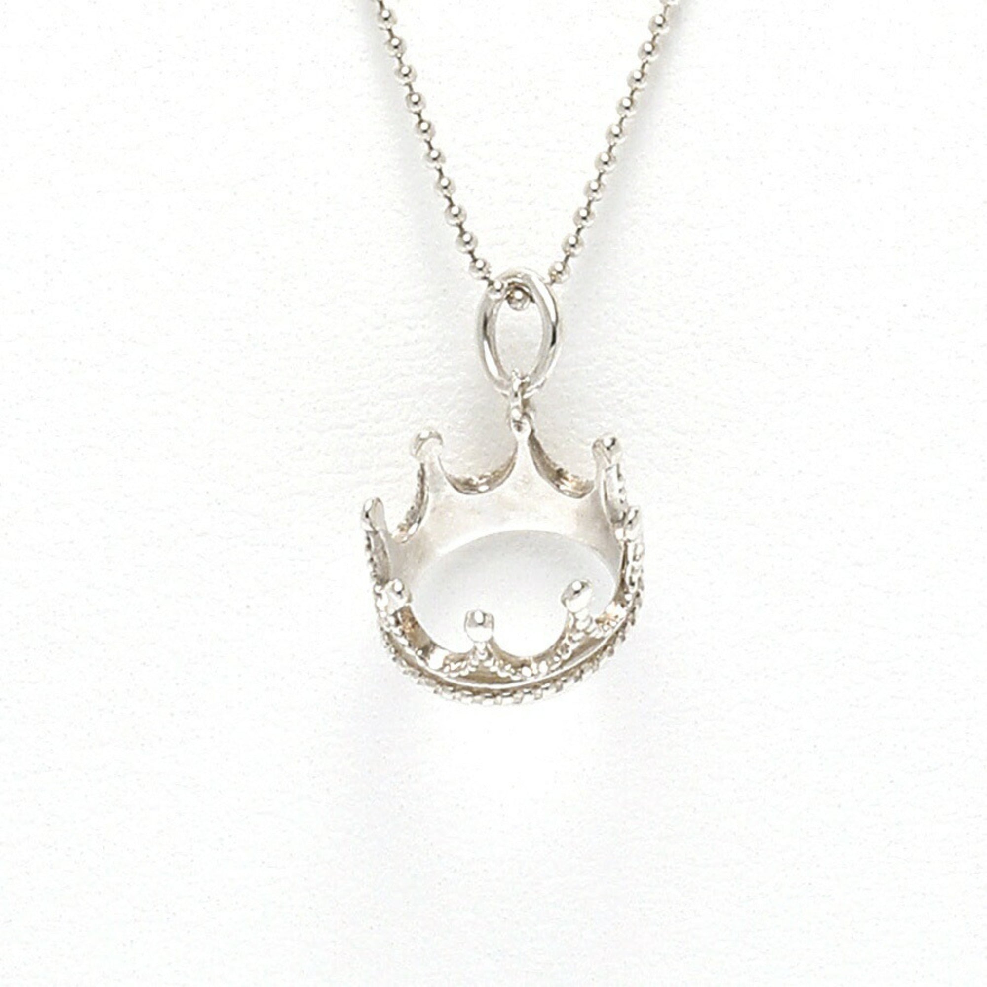 Crown Pendant Necklace Sterling Silver