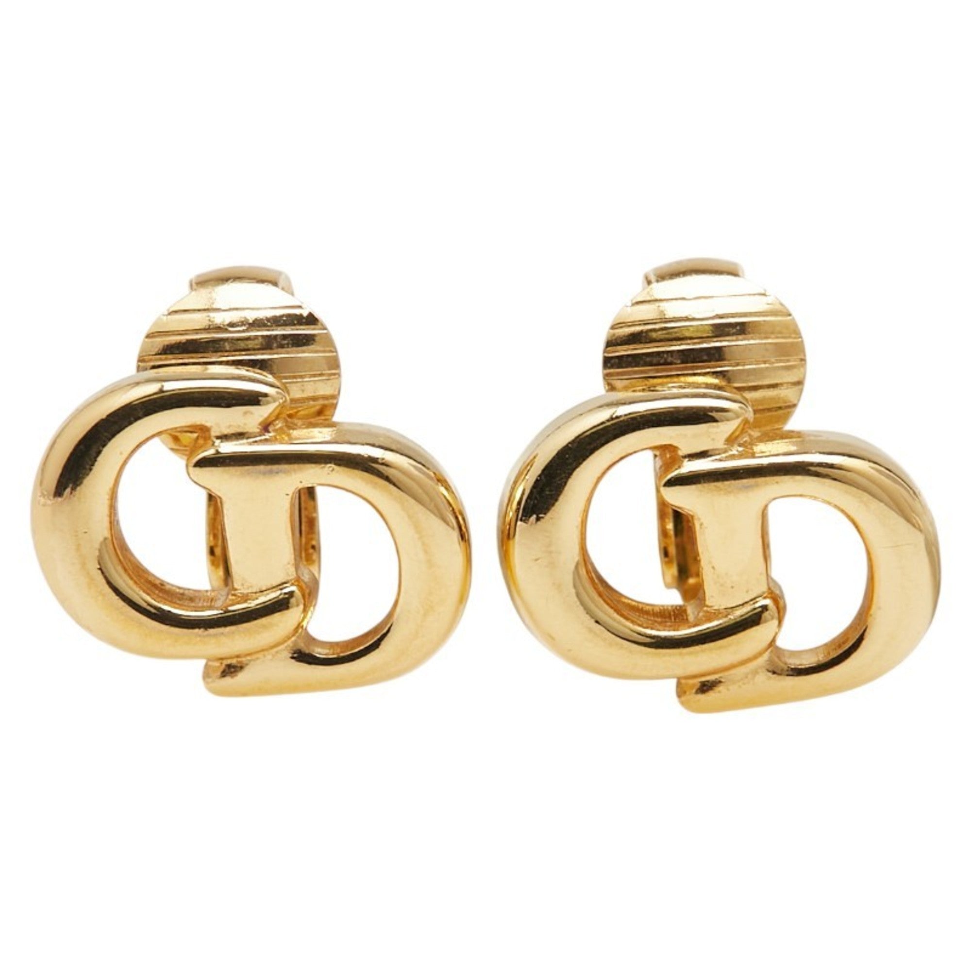 Earrings Logo Gold-Tone Metal