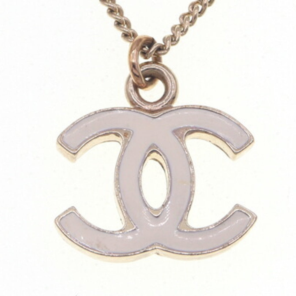 CC Logo Pendant Necklace Gold-Tone Metal