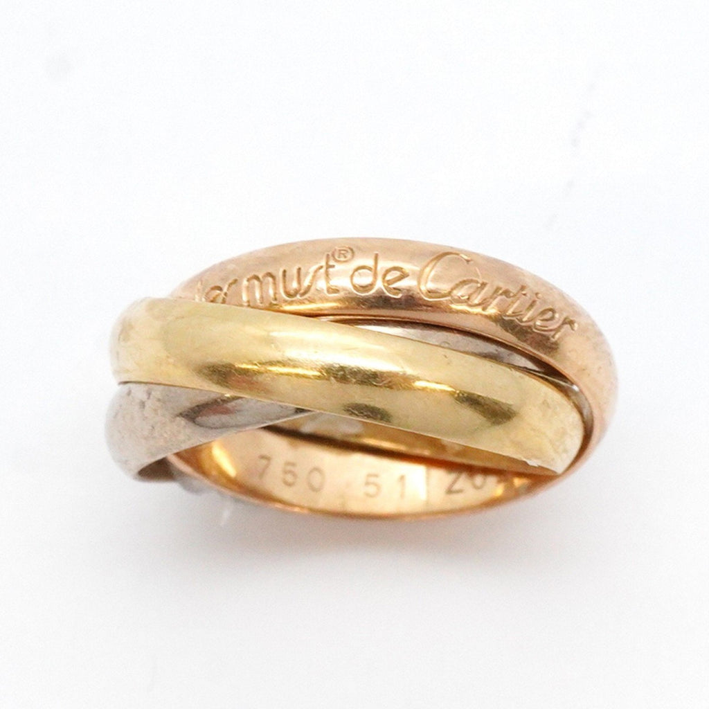 Vendome Louis Cartier Band Ring 18K Tricolor Gold