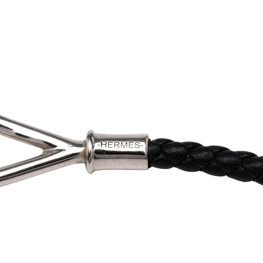 Jumbo Charm Bracelet Leather and Metal Black
