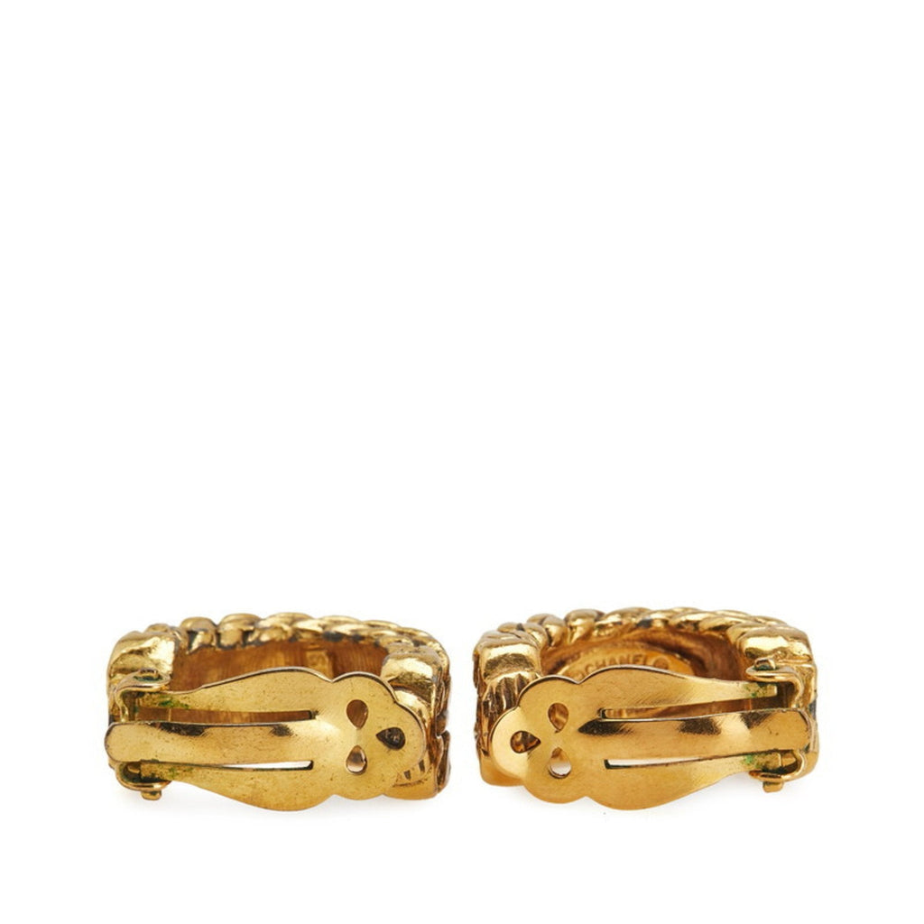 CC Logo Clip-On Earrings Metal Gold-Tone Metal