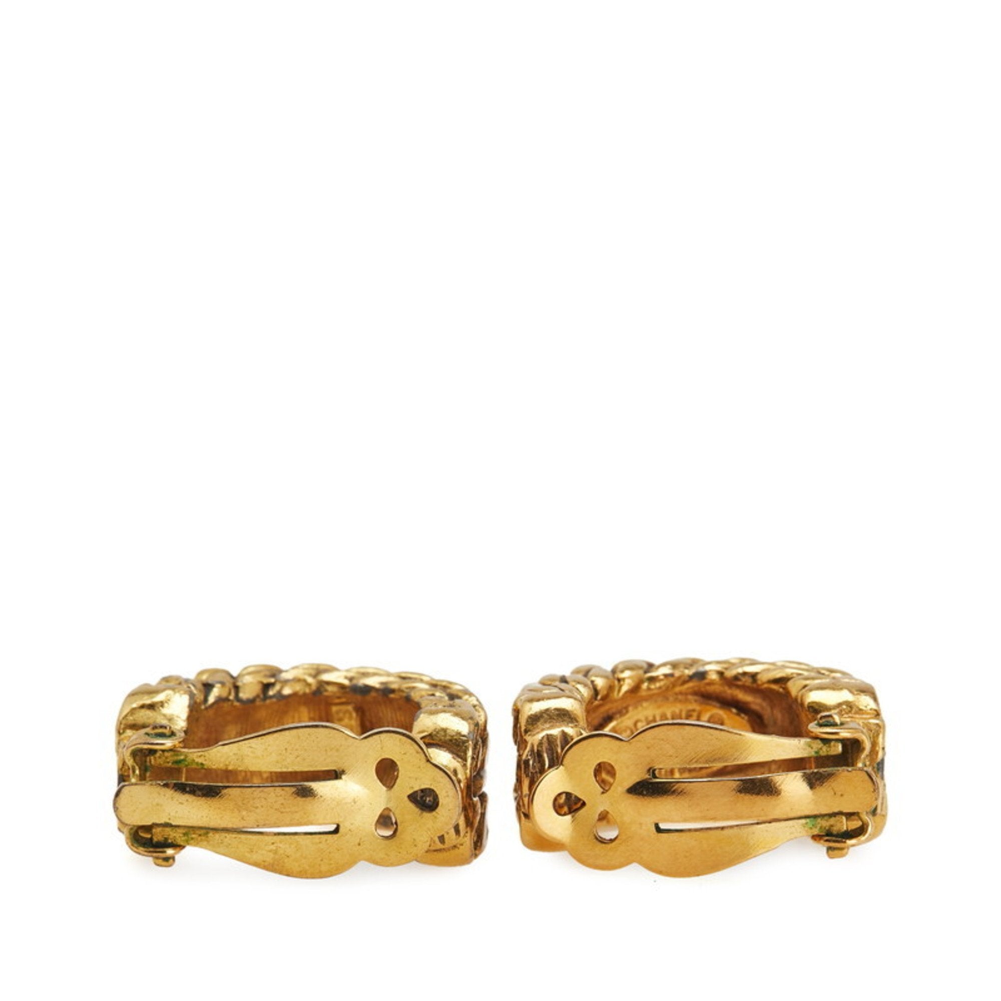 CC Logo Clip-On Earrings Metal Gold-Tone Metal