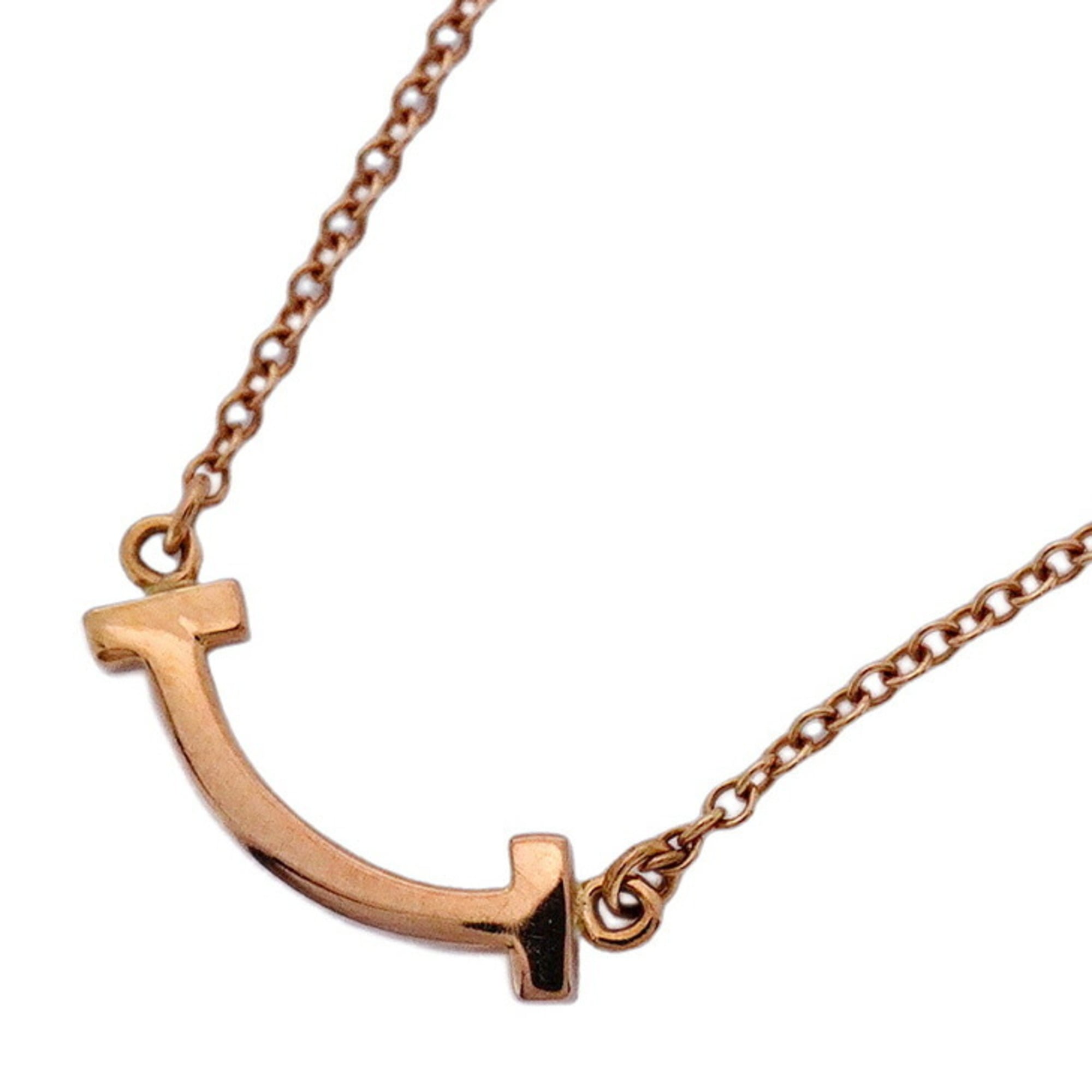 T Smile Mini Pendant Necklace 18K Rose Gold