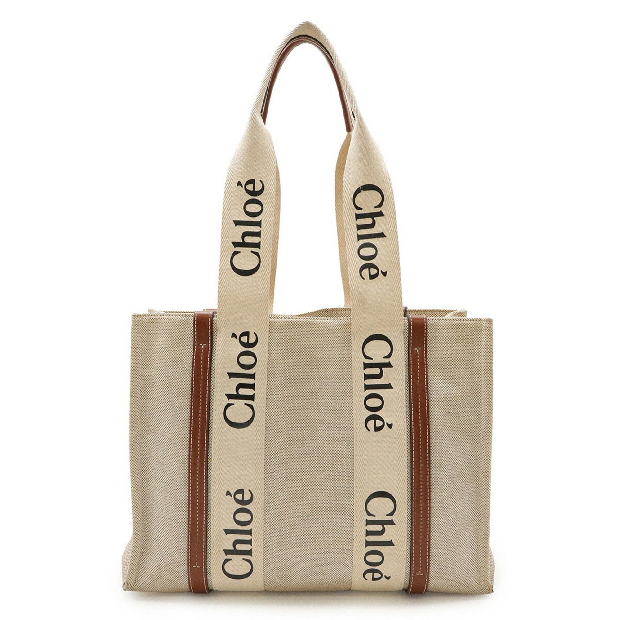 Woody Tote Canvas with Leather Medium