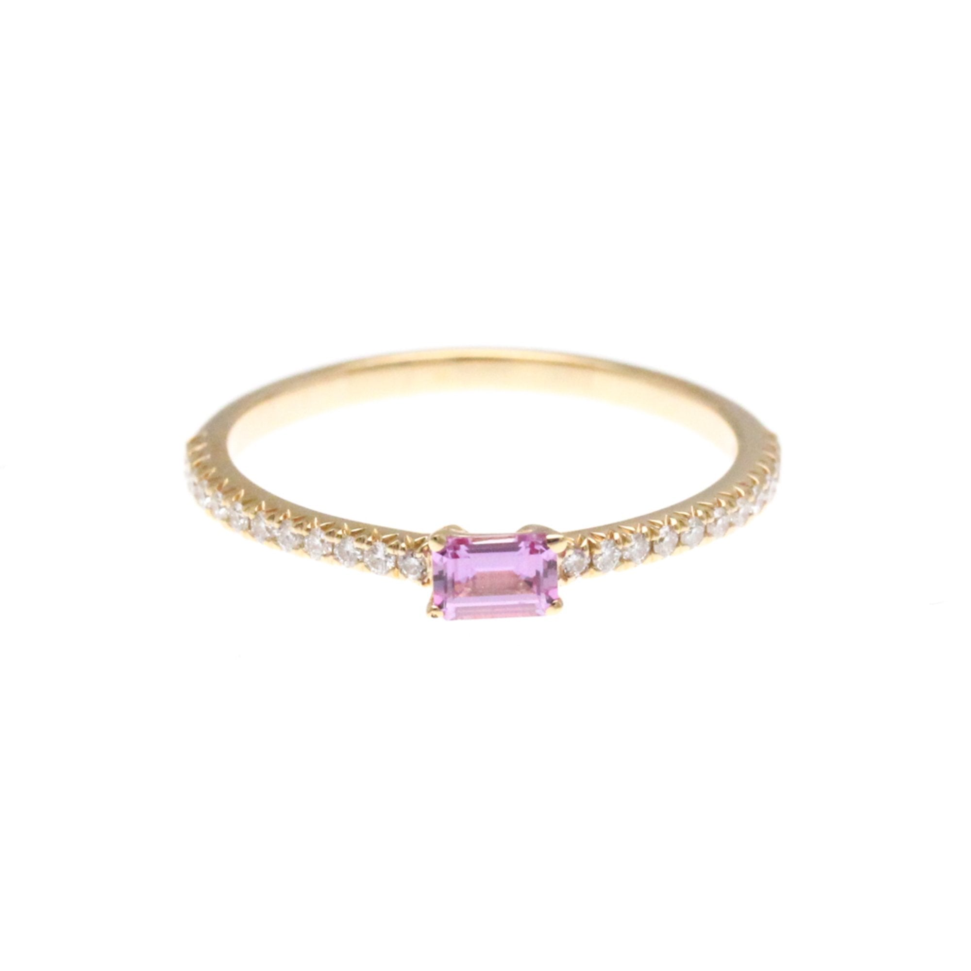 Band Ring 18K Rose Gold with Diamond and Sapphire