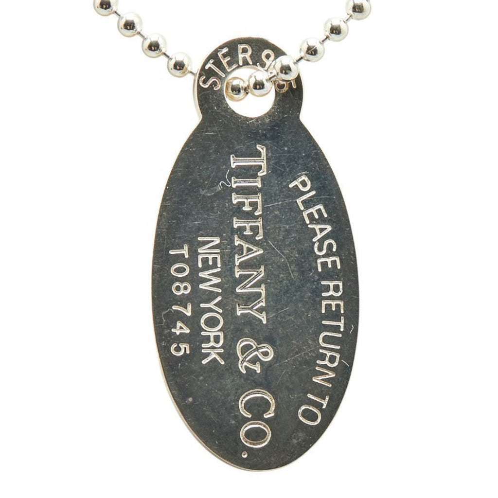 Return To Tiffany Chain Oval Pendant Necklace Sterling Silver
