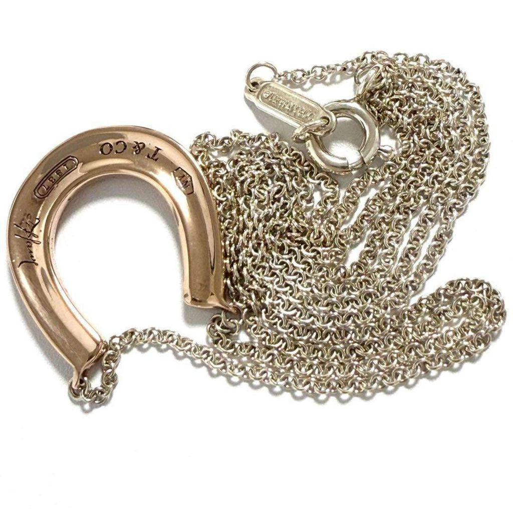 Horseshoe Pendant Necklace Metal and Sterling Silver