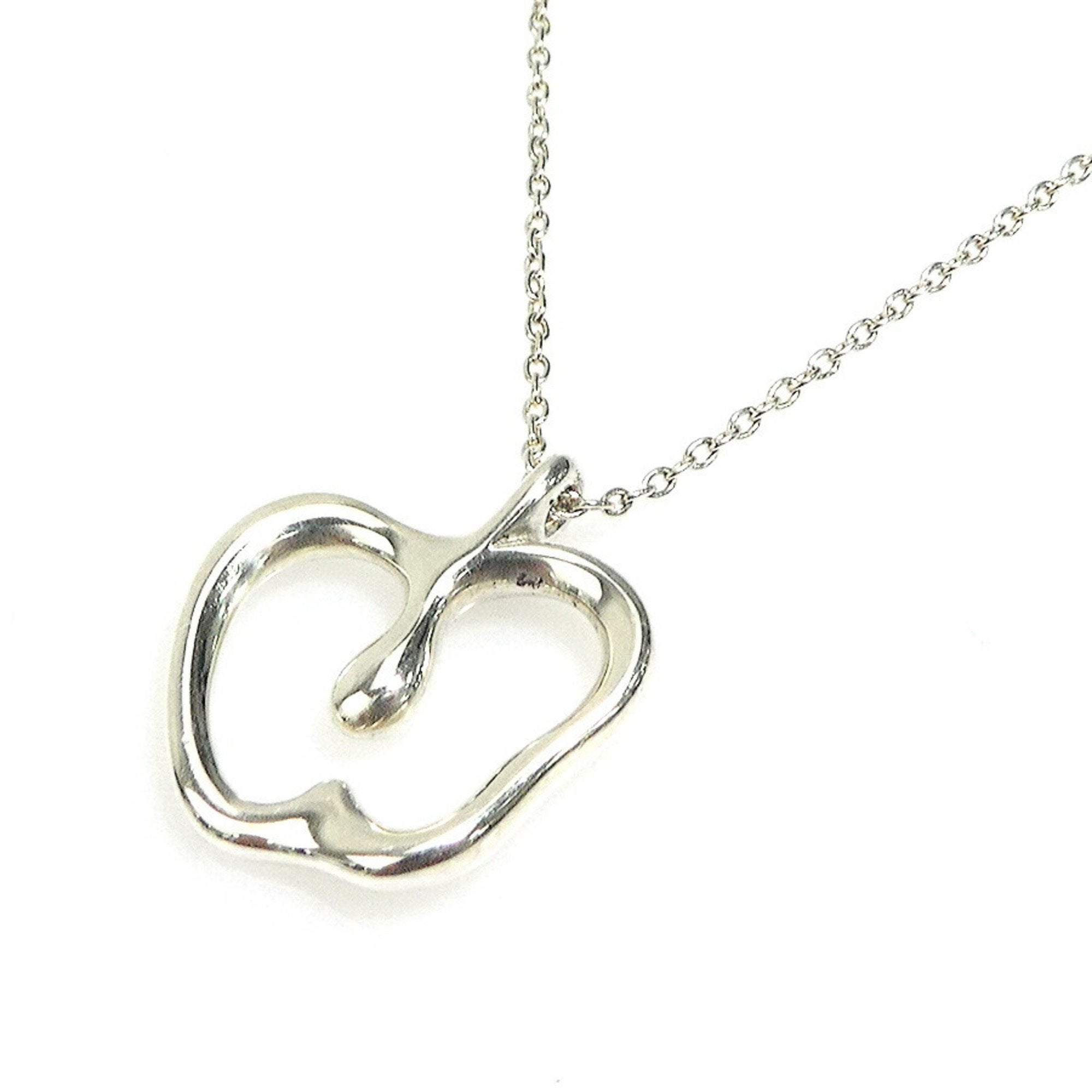 Apple Motif Pendant Necklace Sterling Silver